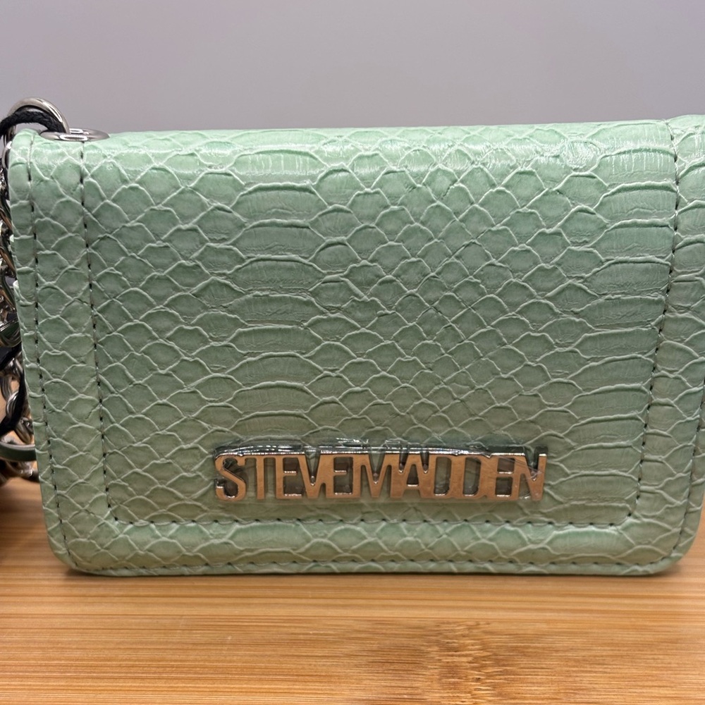 Steve Madden Mint Green Croc-Embossed Wallet
